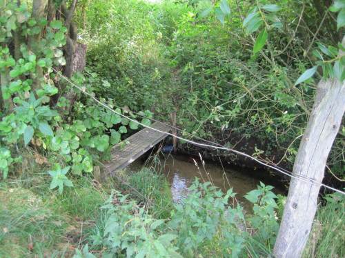Stieg kurz vor Mündung, sandige Überbreite, Hilfe ist leicht möglich
