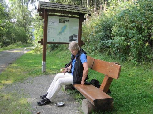 Bankpause an Zillierbachsperrmauer