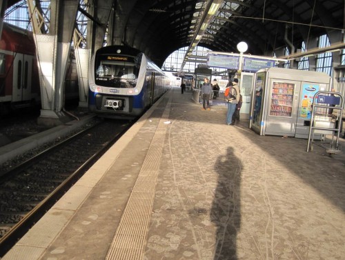 Sonnenschein beim Umsteigen in Bremen.