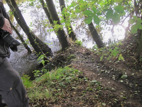 Der Ausstieg und die Schleifspur zur Burg sind noch nass - hier wird aktuell gearbeitet.