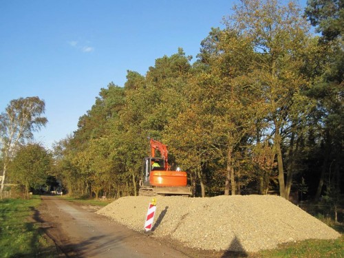 Nach und nach wird das Kieslager kleiner.