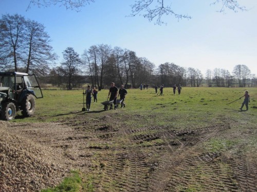 Schon sind die verabredeten zwei Arbeitsstunden rum, alles abräumen.
