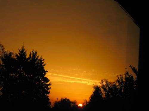 Und da ist sie, die Sonne. Demnächst wird sie hinterm Haus aufgehen - falls überhaupt sichtbar.