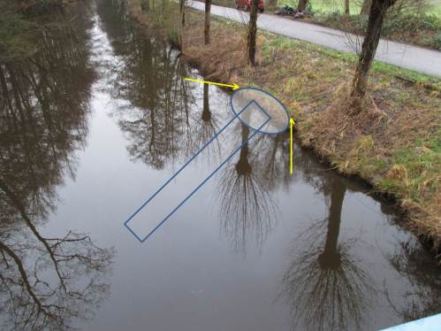 Uferschutz und ein unter Mittelwasser liegender Teil kennzeichnen das Konstruktionsprinzip der verabredeten Lenkbuhne.
