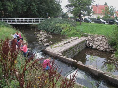 Eine Schulklasse nimmt an der Exkursion teil. Was wird hier passieren?