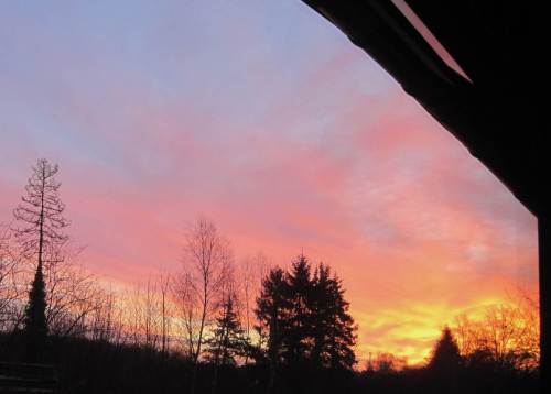 Zum Beispiel aus dem Sonnenaufgang, Blick aus dem Esszimmer.