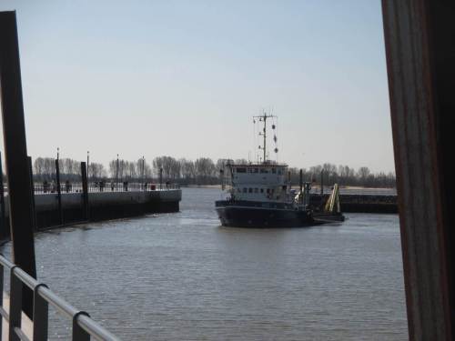 Ich verabschiede mich vom Elbeufer - Blick zurück.