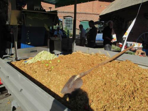 Pressreste - die Maschine hat am frühen Vormittag schon allerhand Äpfel verarbeitet.