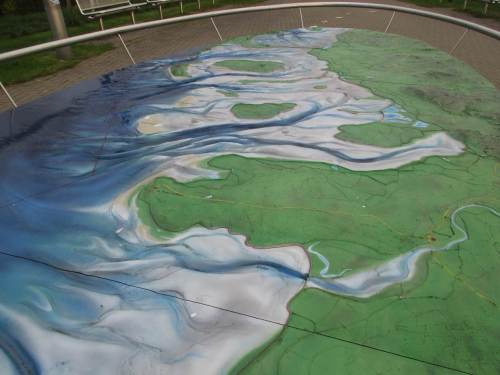 Ein schickes Modell zeigt die spannende Landschaft rund um die Halbinsel Eiderstedt.