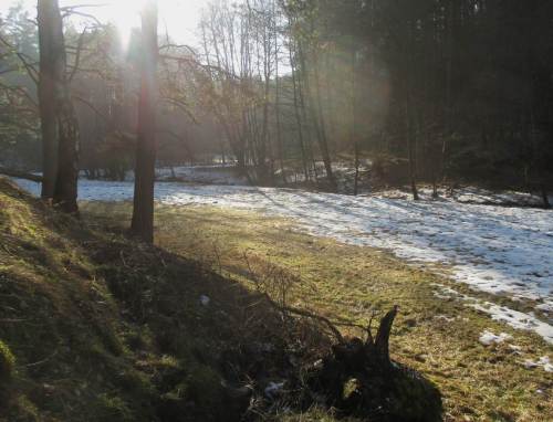 Schmales Autal im Moränengelände.