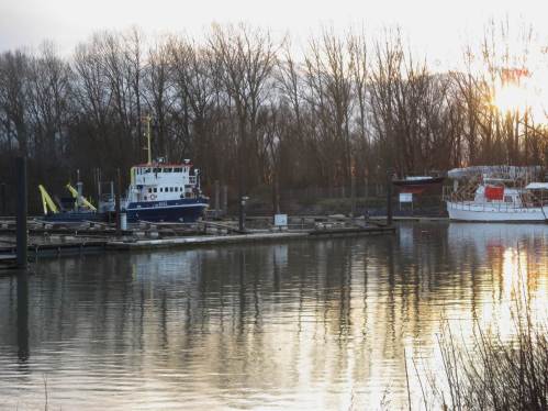 Im Yachthafen vor Thw eggende Akke, Detail.