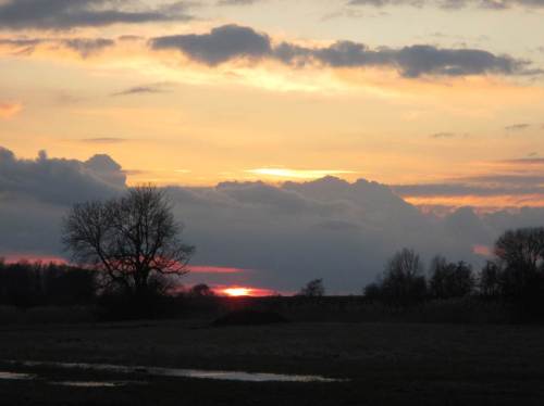 Sonnenuntergang vom Saatlandsdamm aus - Zeit nach Hause zu radeln.